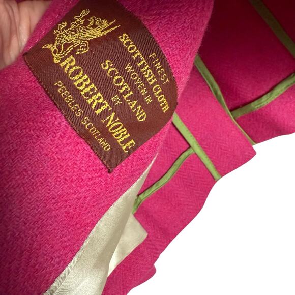 J.Crew Wool Black Jacket Blazer Robert Noble Scottish Cloth Hot Pink Sz 0 - Picture 5 of 10